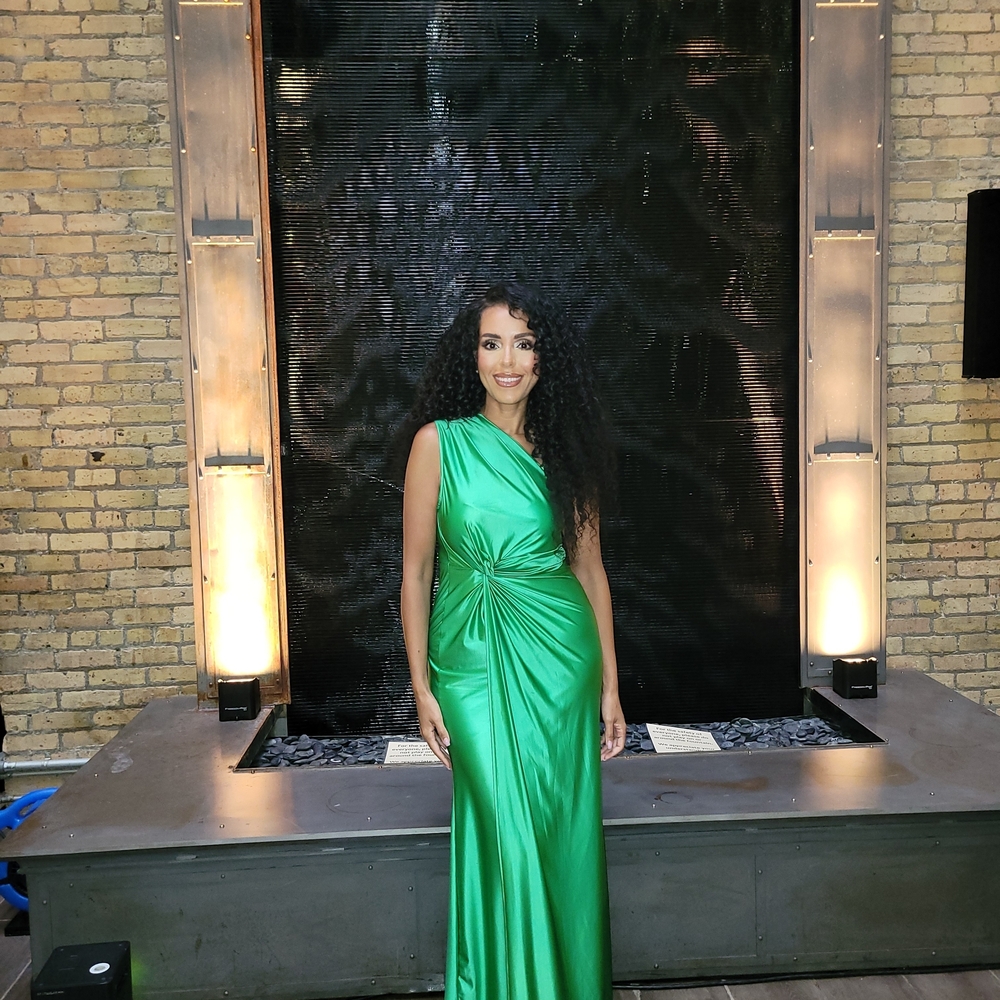 Elegant Green Satin Gown
